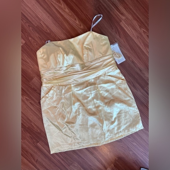 David's Bridal Canary Bridesmaids Dress - Picture 2 of 16